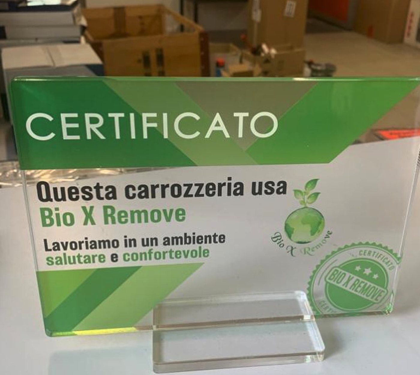 Bio X — Certificati su plexiglass